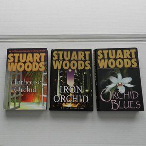 Stuart Woods hardback novels  ORCHID BLUES   IRON ORCHID   HOT HOUSE ORCHID